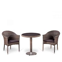 комплект плетеной мебели ziko серый на 2 персоны в Нижневартовске