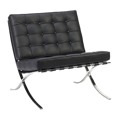 кресло barcelona chair кожа черное в Нижневартовске