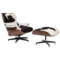 кресло lounge chair & ottoman черно-белое в Нижневартовске