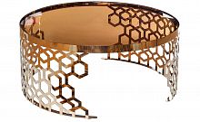 стол журнальный gold круглый коричневый, золотой в Нижневартовске