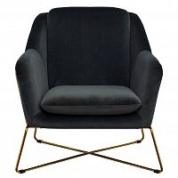 кресло, обивка велюр темно-серый 75*87*80 см в Нижневартовске