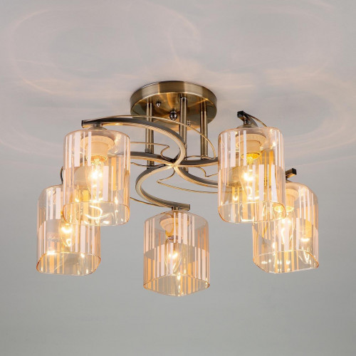 потолочная люстра eurosvet susan 30124/5 античная бронза в Нижневартовске