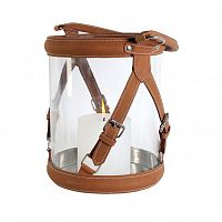 подсвечник-фонарь коричневый на ремнях от eichholtz, 27 см в Нижневартовске