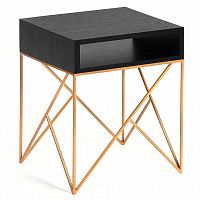 прикроватная тумба prince gold черная в Нижневартовске