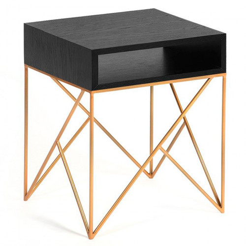 прикроватная тумба prince gold черная в Нижневартовске