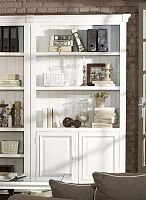 шкаф книжный с дверцами нордик с состариванием белый в Нижневартовске